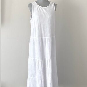 Joie White Cotton Gaze Teared
Maxi Dress XL Boho Preppy
Vacation Sprint Break